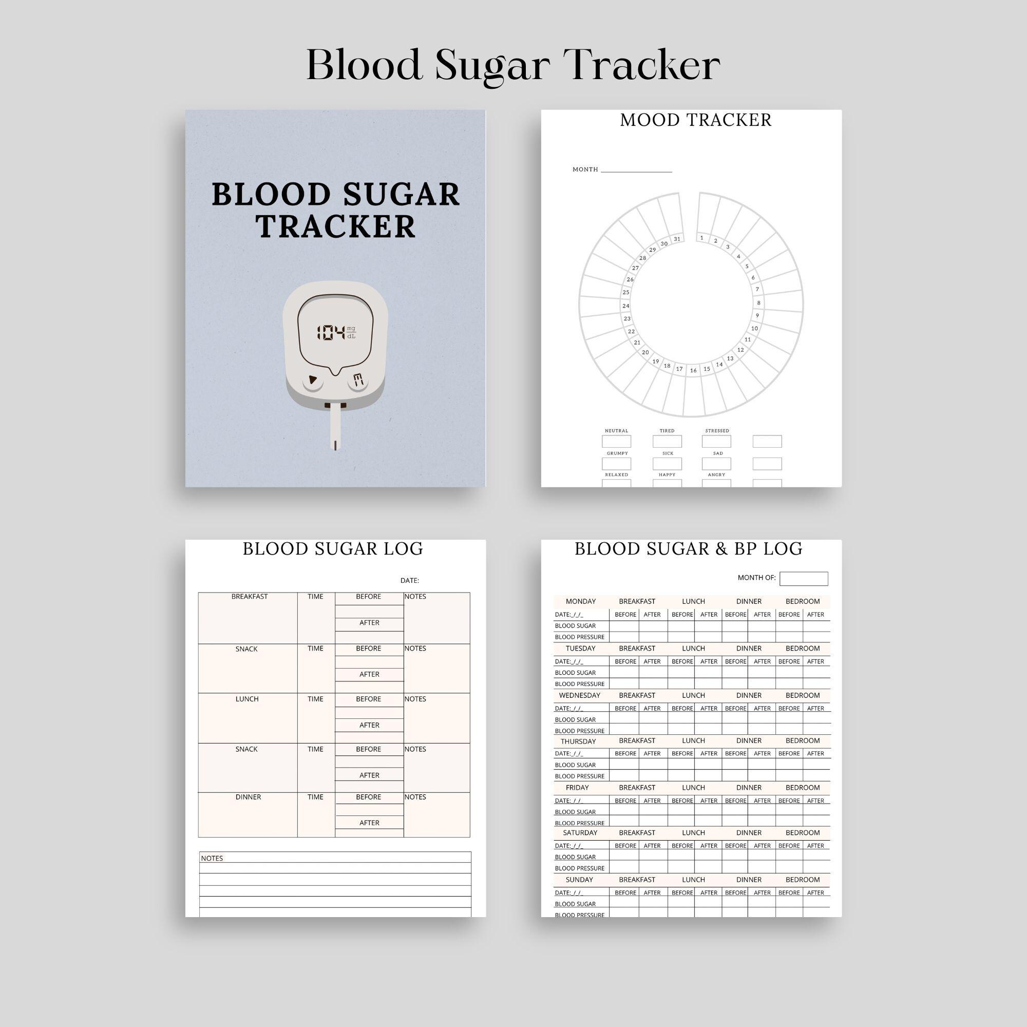 Blood Sugar Tracker, Printable, Glucose Tracker, Digital Wellness ...
