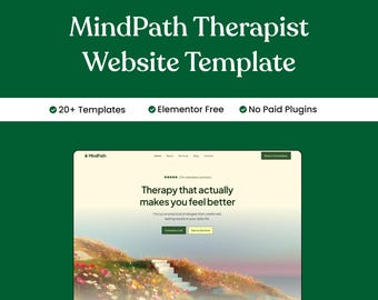 MindPath Therapist Website Template, Therapist Website Design, WordPress Template, Elementor Template kit