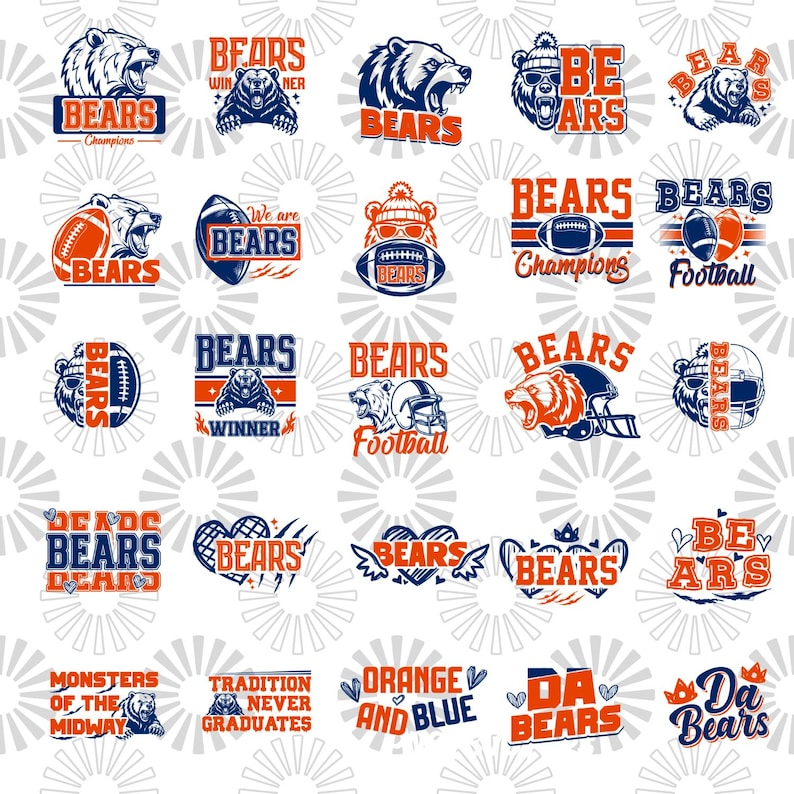 Graph Design Bears Bears SVG Bundle, School Mascot, Sports Team Cut Files (png, Eps, Dxf ...