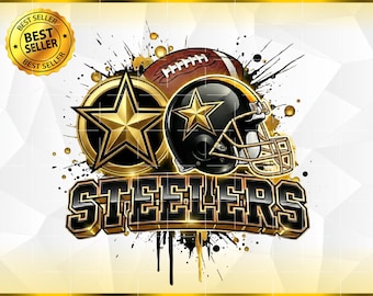 Disegno a sublimazione PNG, Clipart del football degli Steelers (download digitale)
