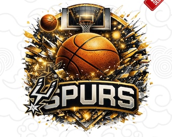 Spurs PNG, Basketball Clipart, Game Day Design (Digital Download)