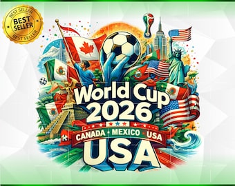 WM 2026 PNG, USA Kanada Mexiko, Sublimationsdesign (Digitaler Download)