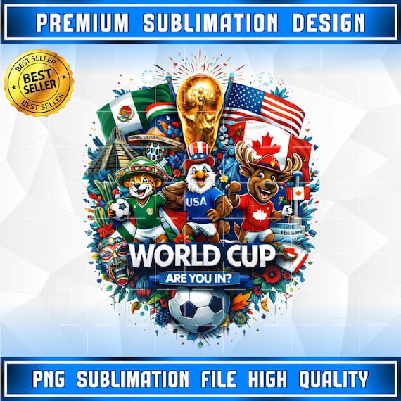 World Cup 2026 PNG, USA, Canada, Mexico, Soccer Design (Digital Download)