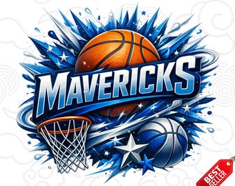Mavericks PNG, Basketball Clipart, Spieltag Design (digitaler Download)