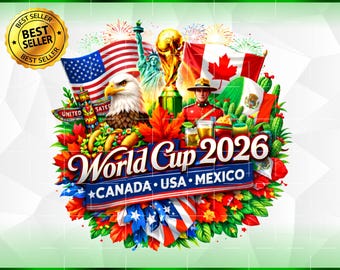 World Cup 2026 PNG, USA Canada Mexico, Sublimation Design (Digital Download)