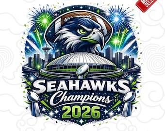 Seahawks Champions PNG, Clipart de fútbol, Diseño para el día del partido (Descarga digital)