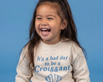 Funny Croissant Sweatshirt: Bakery Lover Kids' Shirt