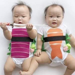 Baby Costume, Sushi Bodysuit, Funny Baby Costume, Tuna and Shrimp Sushi Costume, Funny Baby Costume, Baby Geekery, Food Costume, Gifts under