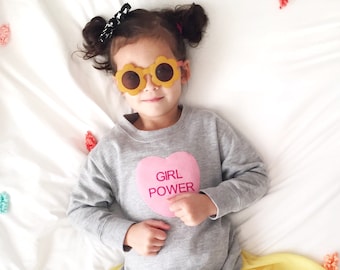 Girl Power Valentine&#39;s Day Sweatshirt: Feminist Kids VDay Gift