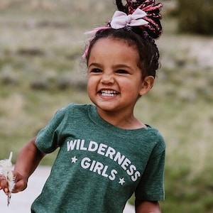 Wilderness Girls T-Shirt: Retro Scout Style Kids Tee