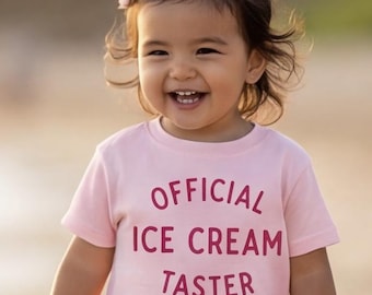 Official Ice Cream Taster Kids T-Shirt, Summer Graphic Tee