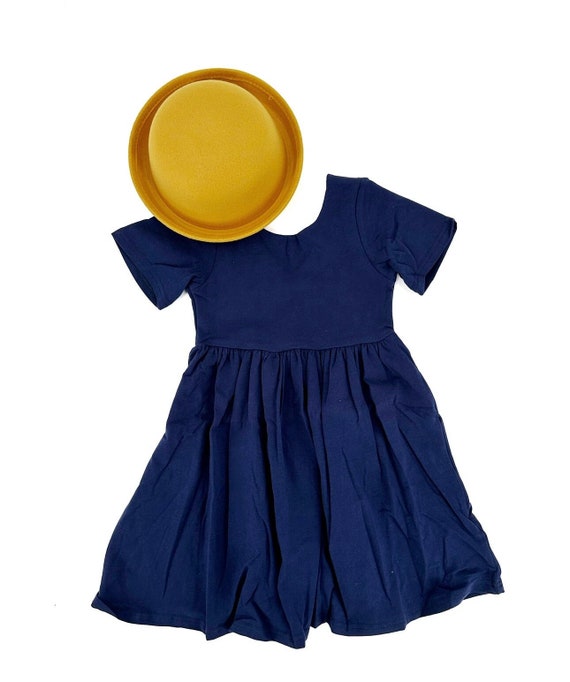 Madeline Costume: Navy Dress and Yellow Hat, Book Character Outfit