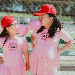 Rockford Peaches Costume, Pink Girls Dress, Baseball Costume, Cute Kids Costume, Halloween, Toddler Dress Up, Photoshoot Idea, Georgia Peach image 3