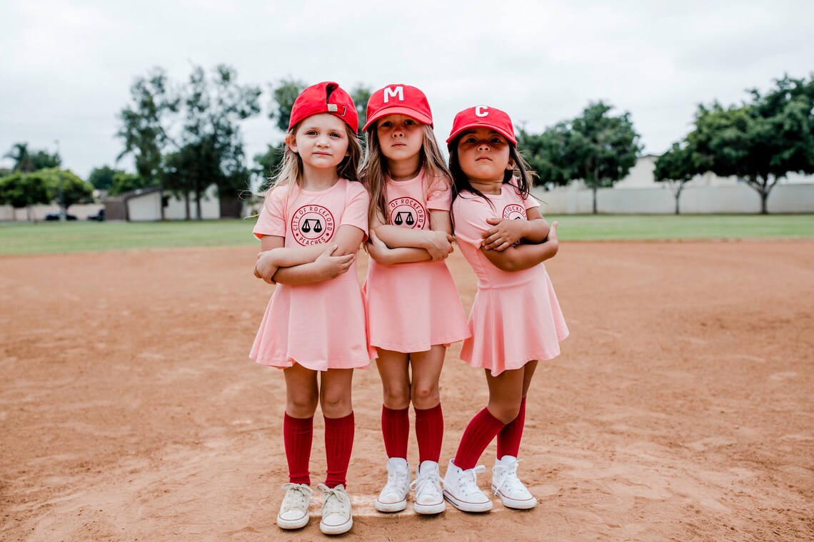 Rockford Peaches Costume Pink Girls Dress Baseball Costume Etsy