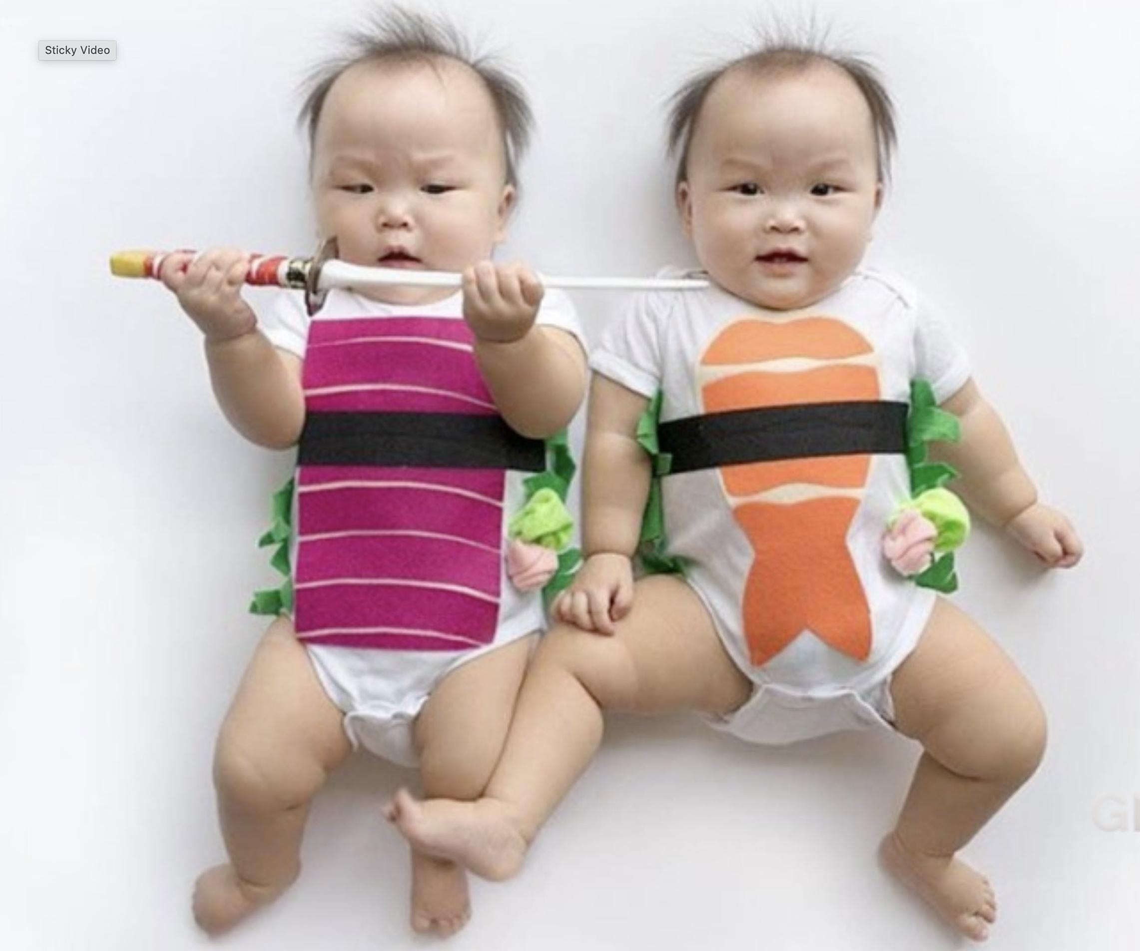 Disfraz de sushi para bebé: mono divertido de atún y camarones