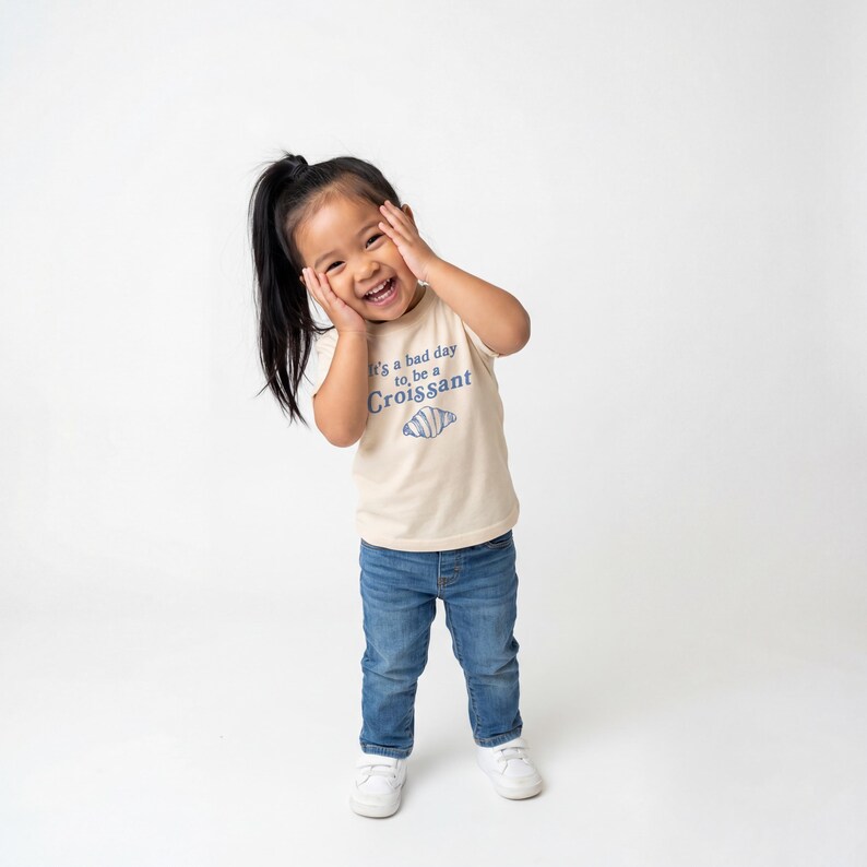Bad Day for Croissants Kids Tee: Funny French Theme Toddler Graphic Tee image 3