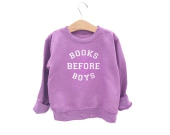 Purple Books Before Boys Pullover