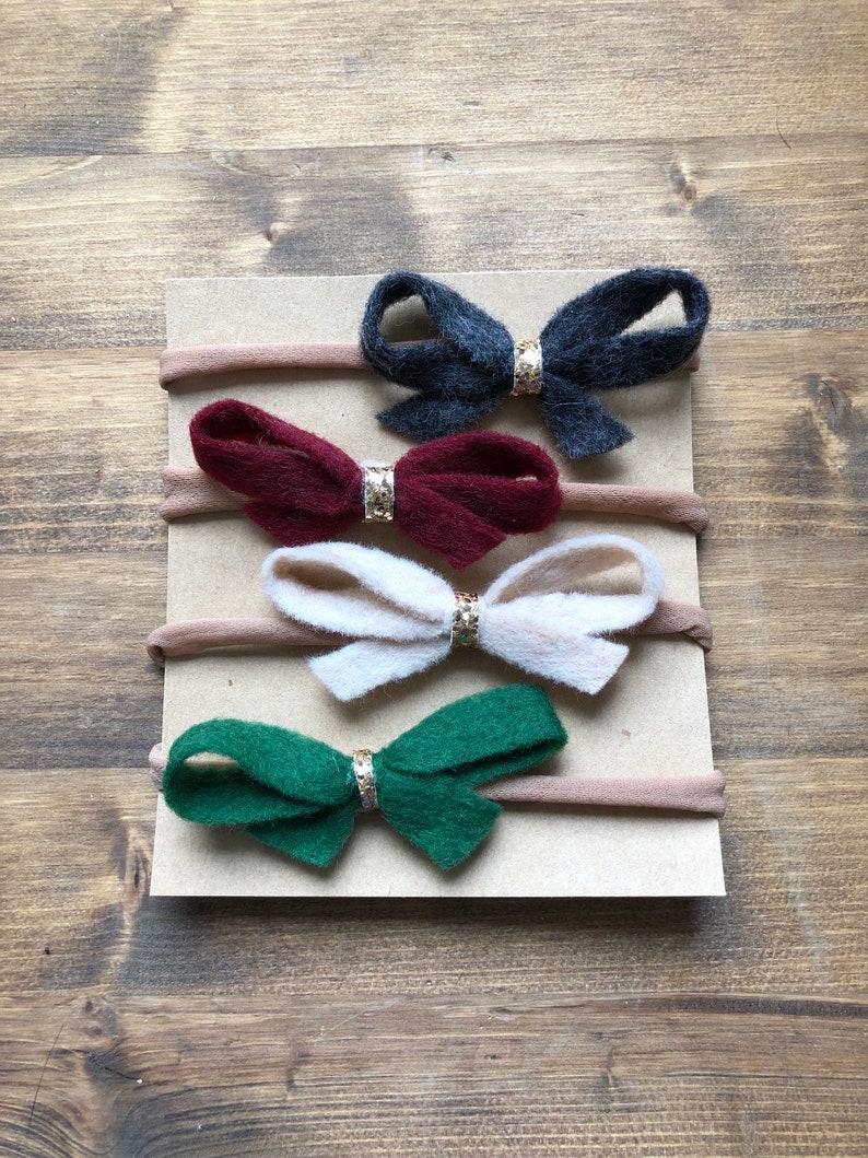 Baby Headbands nylon baby headbandsfelt bows felt glitter bowssuper soft baby headbands