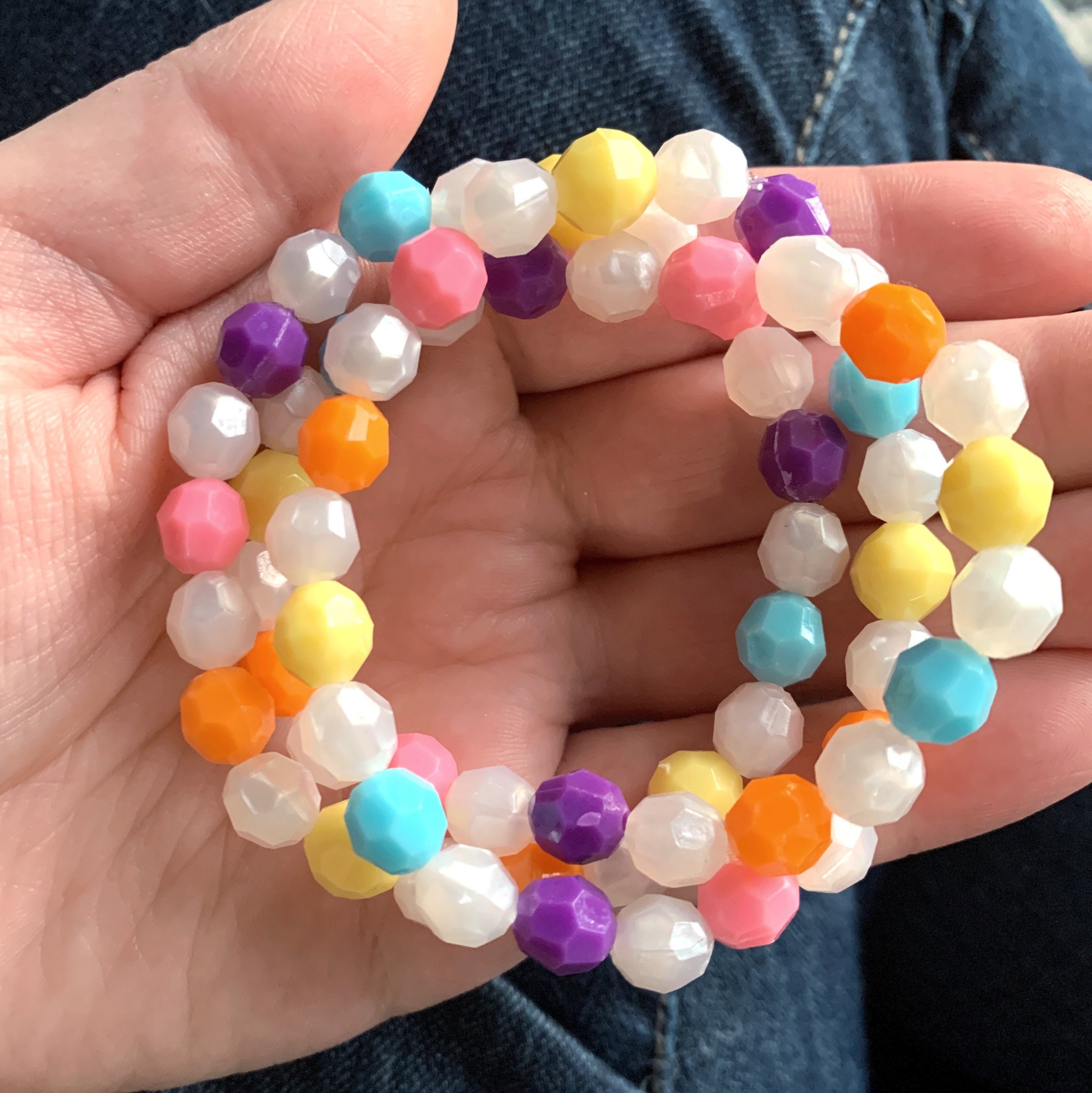 Toddler Bracelet Set of 3 Rainbow play jewelry Etsy