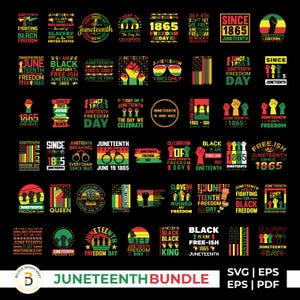 Juneteenth SVG PNG Bundle, bundle Juneteenth png, roi noir nutrition svg, célébrer Juneteenth, Juneteenth sublimation Png, histoire des noirs