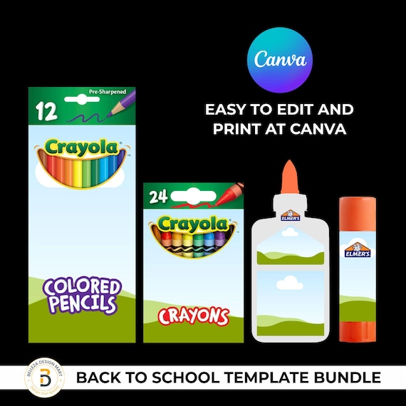 Editable Back to School Label Templates: Canva Designs (Digital Download)