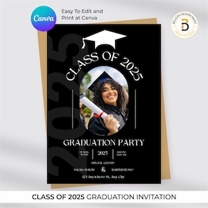 Class of 2025 Graduation Invitation: Editable Canva Template (Digital Download)