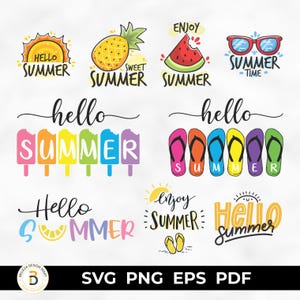 Hello Summer svg Bundle, Hello Summer svg, Summer Sign svg, Summer svg, Watermelon svg, Beach svg, Summer Shirt svg.