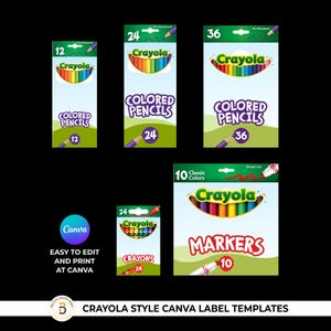 Crayon & Colored Pencil Box Templates: Back to School Canva Designs (Digital Download)