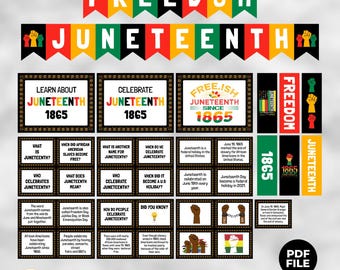 Juneteenth Bulletin Board Set: Black History Printable Banner (Digital Download)