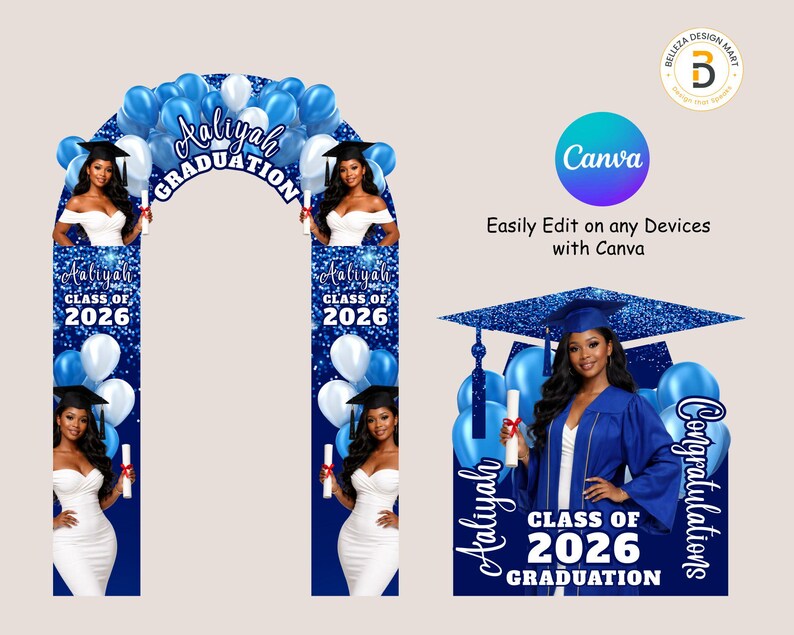 Grad Back Decor Custom Graduation Decor Bundle, Grad Entrance Arch, Congrats Grad ...