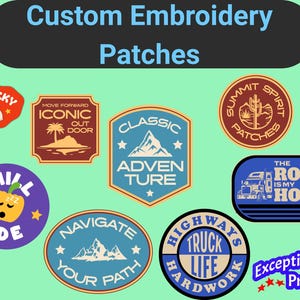 Embroidered Patches, Custom Patches, Personalized Patches, Customized Logo, Sew On/Iron On Patches