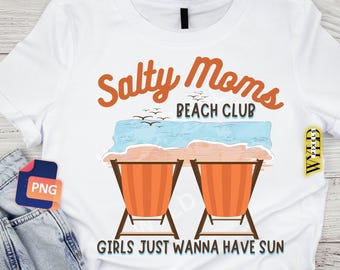 Mom Beach Club Shirt PNG, Trendy Summer Png, Aesthetic Retro Beach Girl PNG Funny Salty Sarcastic Mom Design For Mother's Day