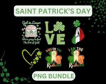 Saint Patrick's Day PNG Bundle Printable T-shirt Designs For St. Patrick's Digital Download