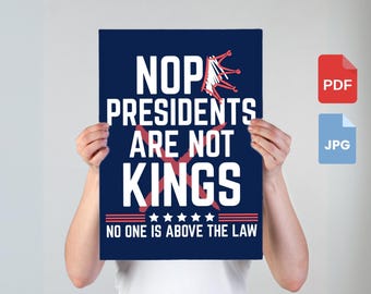 Presidents Are Not Kings Protest Poster: Pro-Democracy Wall Art (Digital Download, PDF/JPEG)