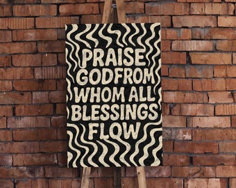 Christian Wall Art Print | Praise God Hymn, Wavy Typography (Digital Download)