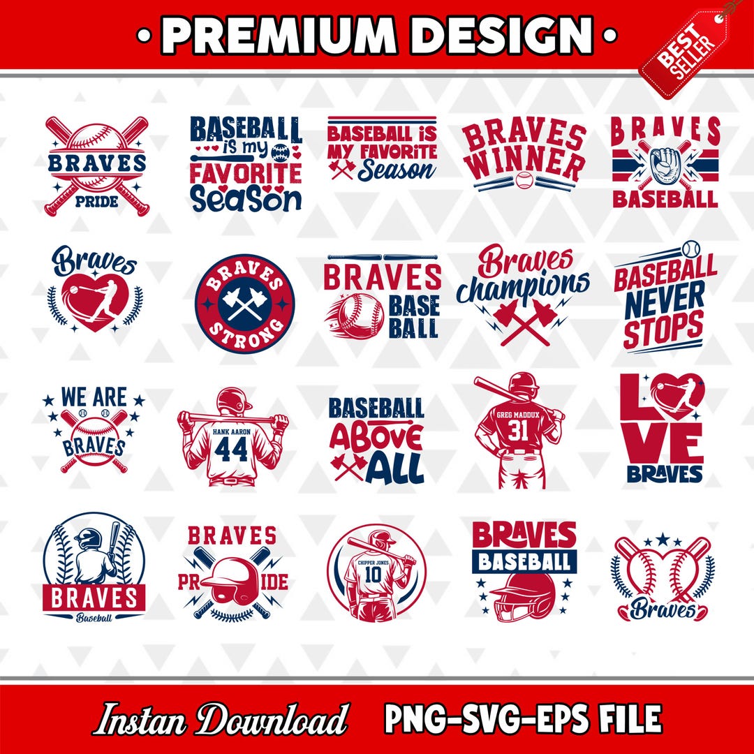 Braves Baseball SVG PNG Bundle, Cricut Cutfile (digital Download) - Etsy