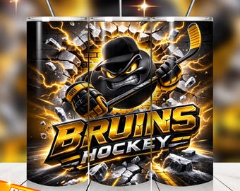 Bruins Tumbler Sublimation Design, Hockey Game Day PNG (Digital Download)