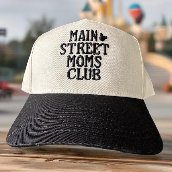 Mom Hat • Main Street Moms Club Trucker • Embroidered Park Hat • Cute Mom Gift • Mouse Ears Outfit • Snapback Cap