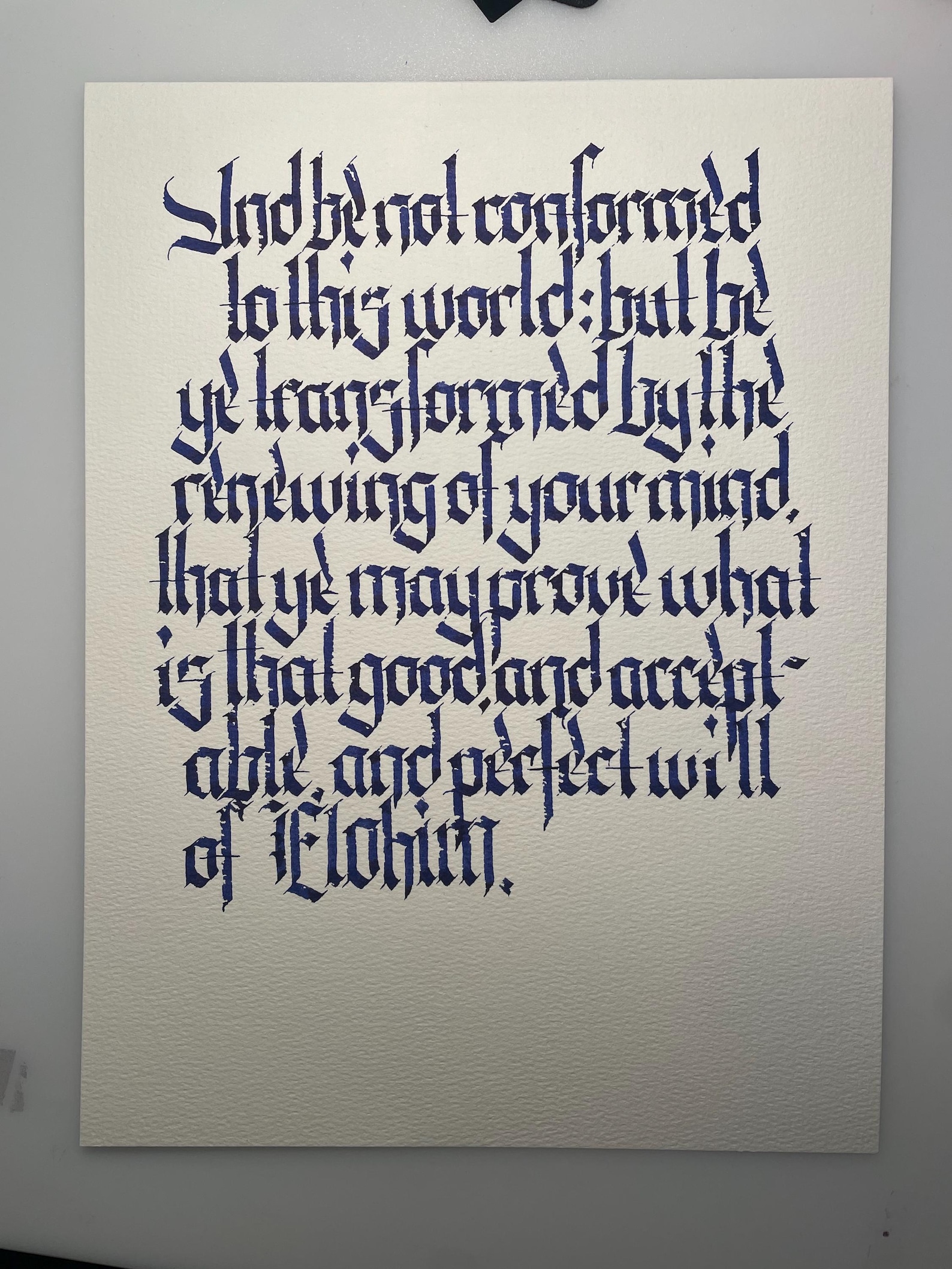 Handwritten Old English/gothic Calligraphy Style Bible Versus, Poems ...