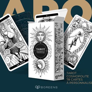 Tarot de Marseille en noir et blanc personnalisable