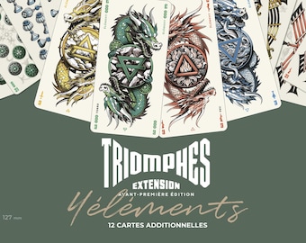 Cartes Éléments & Dragons Tarot – Extension jeu de cartes, Oracle divinatoire, Cartomancie, Jeu des Triomphes, Joker, Ésotérique