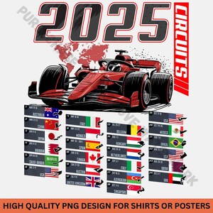 Formule racecircuits 2025, png PNGEgg | 2025 kalender retro motorsport trackkaart digitale download | Raceschema Fansublimatieontwerp