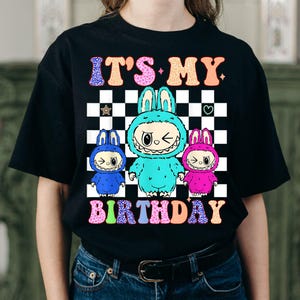 Birthday Girl Labubu PNG | It's My Birthday Cartoon Style Digital Download | Cute Toy-Inspired Kids Birthday Shirt Design