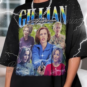 GILLIAN ANDERSON Bootleg Shirt, Gillian Anderson Retro Tees, X-Files Star T-Shirt, Mystery Longsleeve, Gillian Anderson Vintage Sweater #saf