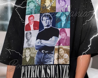 Koszulka PATRICK SWAYZE Bootleg, koszulki retro Patrick Swayze, koszulka z gwiazdą lat 80., koszulka z długim rękawem Action, sweter vintage Patrick Swayze #saf
