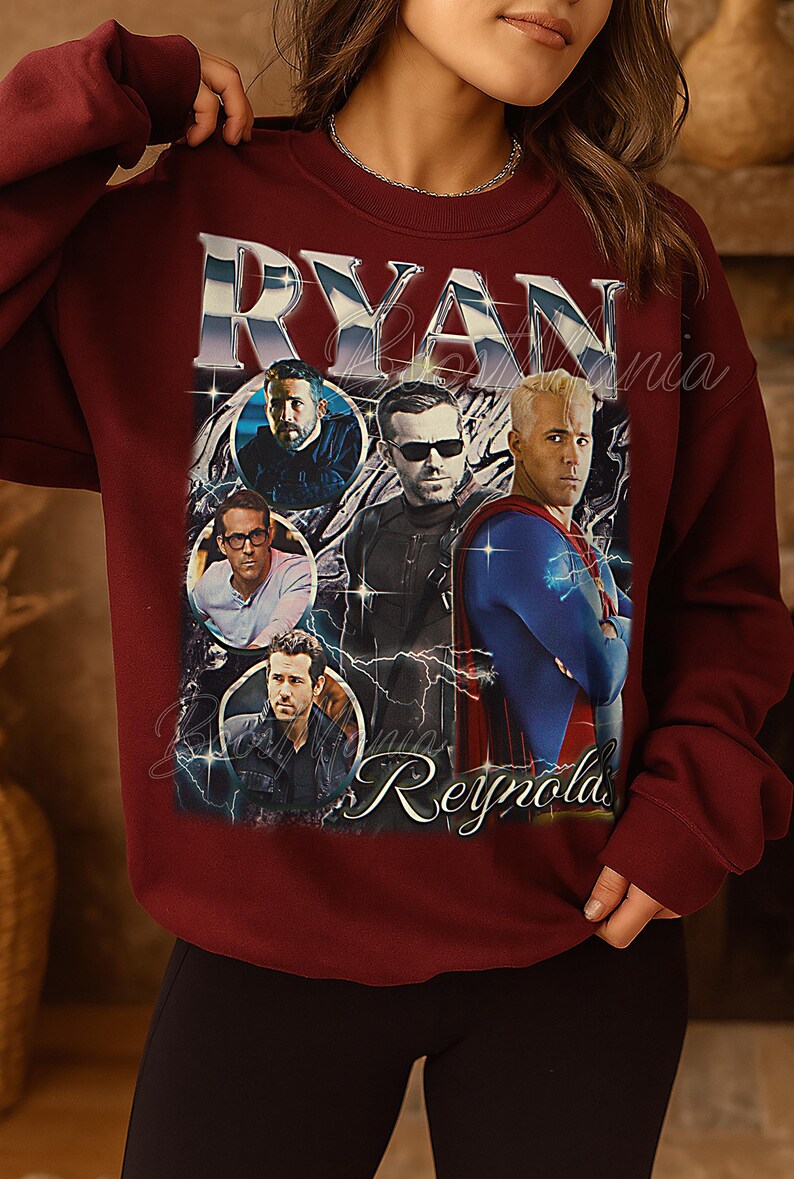 Koszulka RYAN REYNOLDS Bootleg, koszulki retro Ryan Reynolds, koszulka z gwiazdą Deadpool, koszulka komediowa z długim rękawem, sweter vintage Ryan Reynolds #saf zdjęcie 5