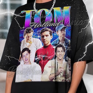 TOM HOLLAND Bootleg Shirt, Tom Holland Retro Tees, Spider-Man Star T-Shirt, Hero Longsleeve, Tom Holland Vintage Sweater #saf