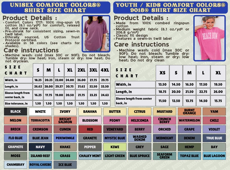 a poster showing different colors of clothing