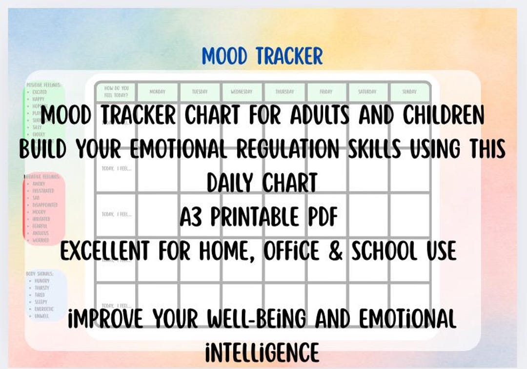 Mood Chart Tracker - Etsy