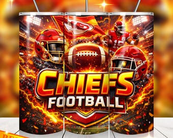 Chiefs Football 20oz Tumbler Sublimation Design (Digital Download)